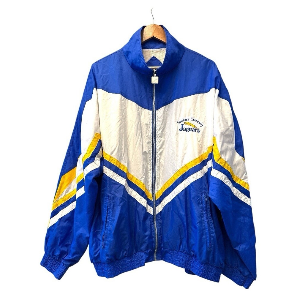 VTG Pro Celebrity Southern University Jaguars‎ Windbreaker Jacket Blue Gold XXL